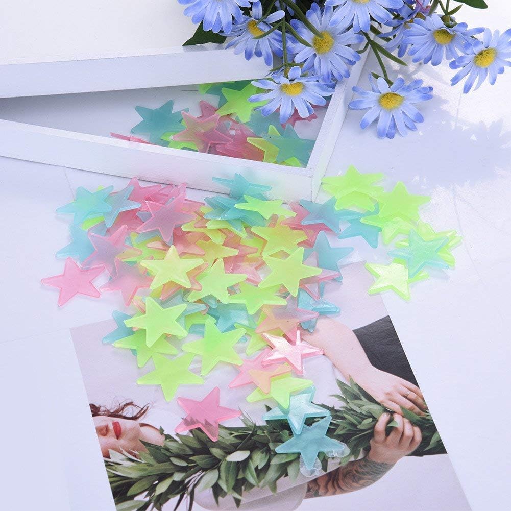 Other Glow in the dark plastic star stickers for children's bedrooms and parties, 300 pieces, multi-colored