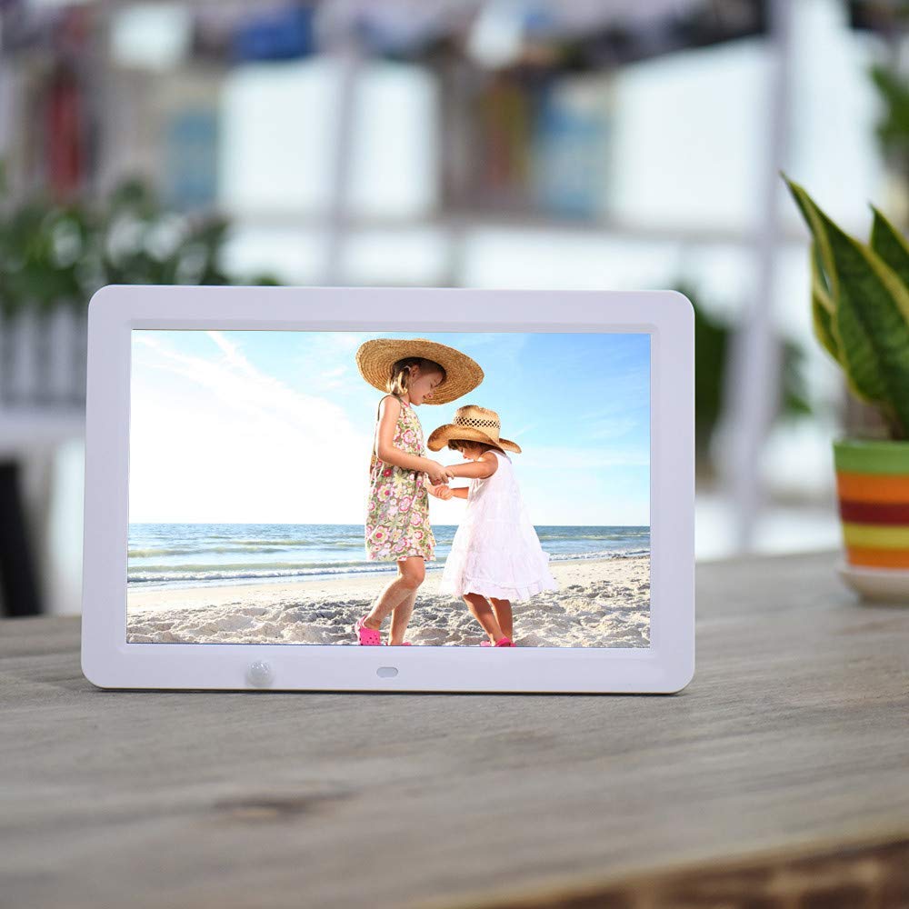 Digital Photo Frame 12 Inch 1280 * 800 High Resolution Display HD LED Screen with Calendar,Alarm Clock, MP3,Photo,Video Player with Remote Control Gift Present for Family Friends