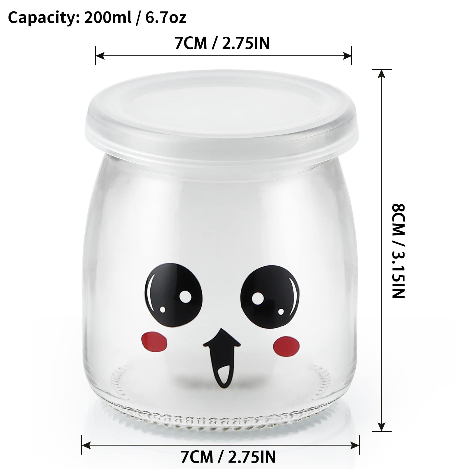 Skelang 10 Pcs 200ml Pudding Glass Bottle, Yogurt Jars with Lids, Dessert Storage Bottle for Honey, Jelly and Milk - Without box