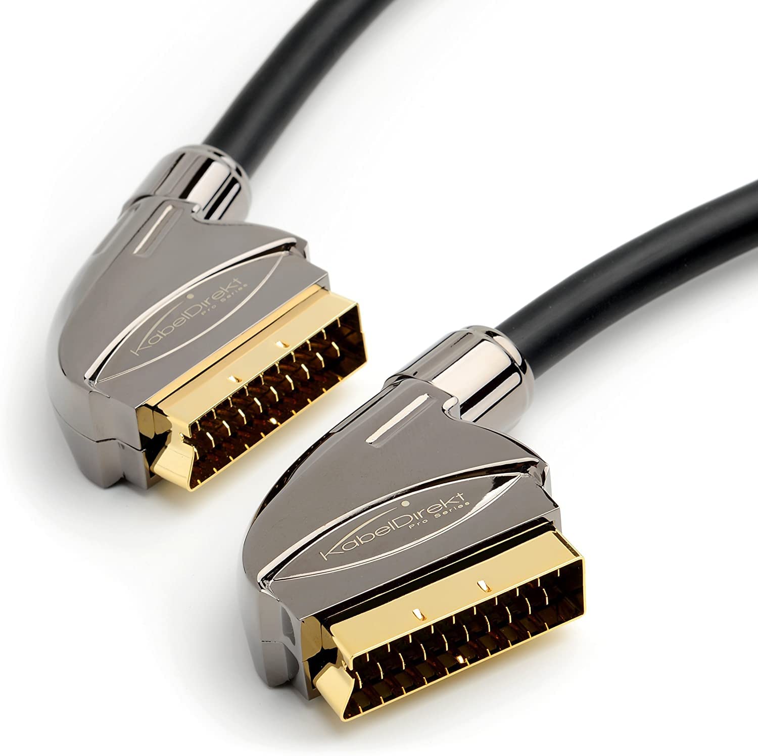 KabelDirekt – 3m SCART cable (21-pin, multiple shieldings, precision connector, full HD) PRO Series
