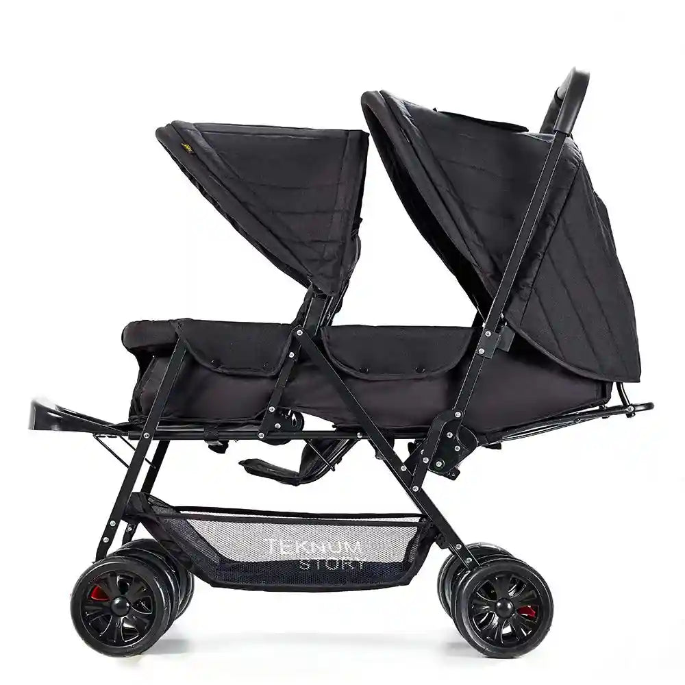Teknum Double Baby Stroller For Baby- Black – Safqqa Egypt