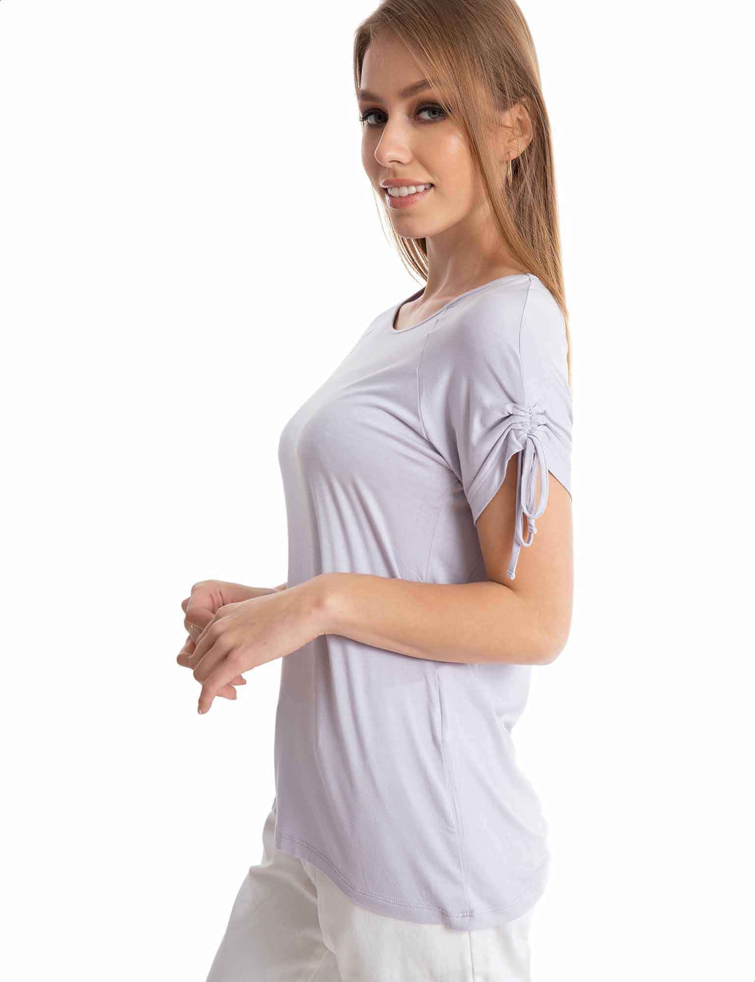 Dalydress Regular-Fit Drawstring Sleeves T-shirts for Women - Safqqa Egypt