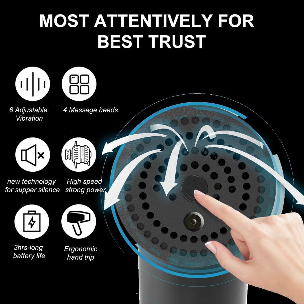 مسدس تدليك LN LOVE NEST مسدس تدليك عضلي احترافي مسدس تدليك الأنسجة العميقة مسدس تدليك كهربائي بالطرق جهاز تدليك محمول مسدس تدليك الجسم والظهر علاج تخفيف الألم مسدس اللفافة (أسود)