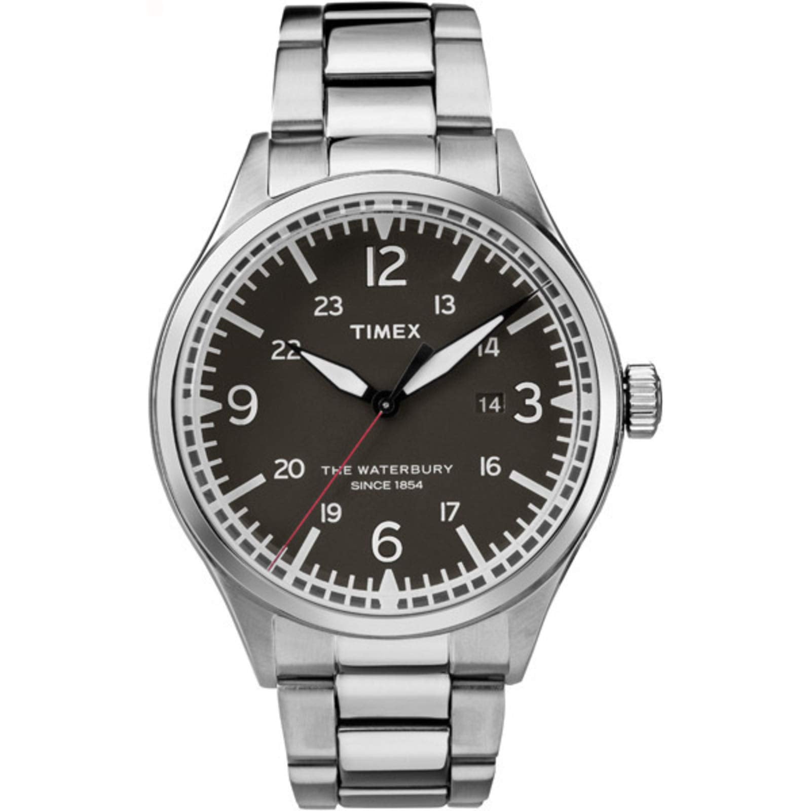 ساعة TIMEX للرجال مع سوار من الفولاذ المقاوم للصدأ