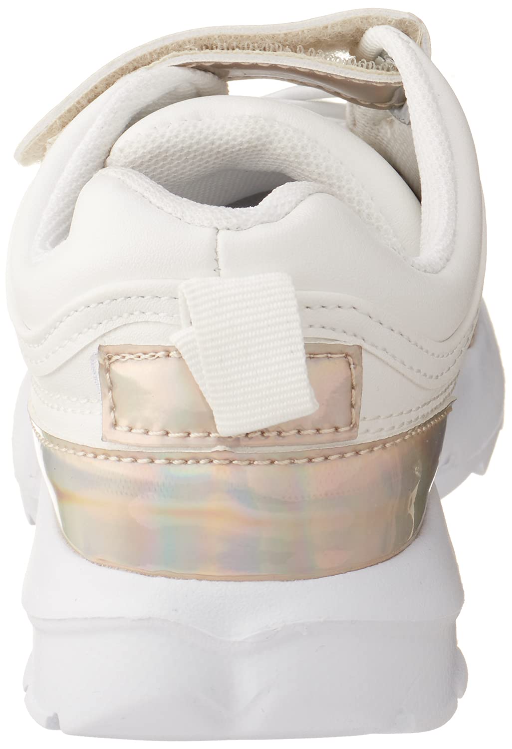 J.B Collection Two-Tone Velcro Closure High-Top Shoes For Girls - White and Beige