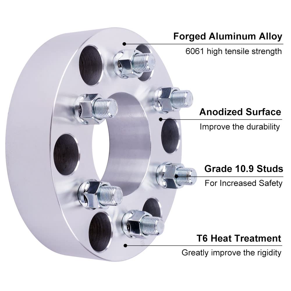 DCVAMOUS 2PC 6x135 to 6x5.5 Wheel Adapters 2 Inch with 14x2 Studs Compatible with Ford 6 Lug 6x135 to 6x139.7 for 2004-2014 F150 / 2003-2014 Expedition 2003-2014 Navigator 2006-2014 Mark LT