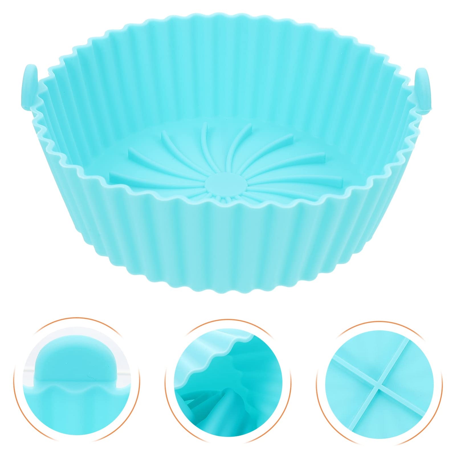 وعاء سيليكون دائري قابل لإعادة الاستخدام للقلاية الهوائية من لوكس شايني، بديل لطبق الشواية، بطانة بديلة للقلايات الهوائية مقاس 16 سم، إكسسوارات بديلة للفرن، 