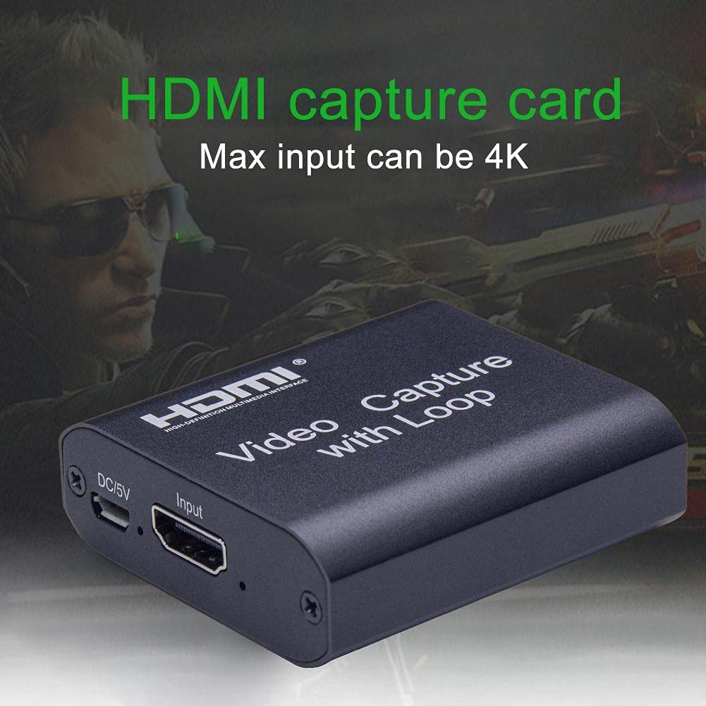 HDMI Video Capture Device With Loop Out Video Capture Card, HDMI Game Capture HDMI To USB For Game Record Live Streaming Broadcast