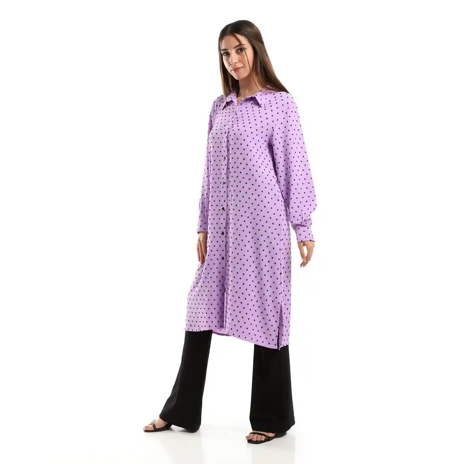 Jamila Women Self Stitches Tunic with Sided Slits - Safqqa Egypt