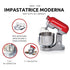 Ariete 1589 Moderna Planetary Mixer, 1600 Watts, 11 speeds, 5.5 Litres, 3 accessories for kneading, mixing and whipping. Red