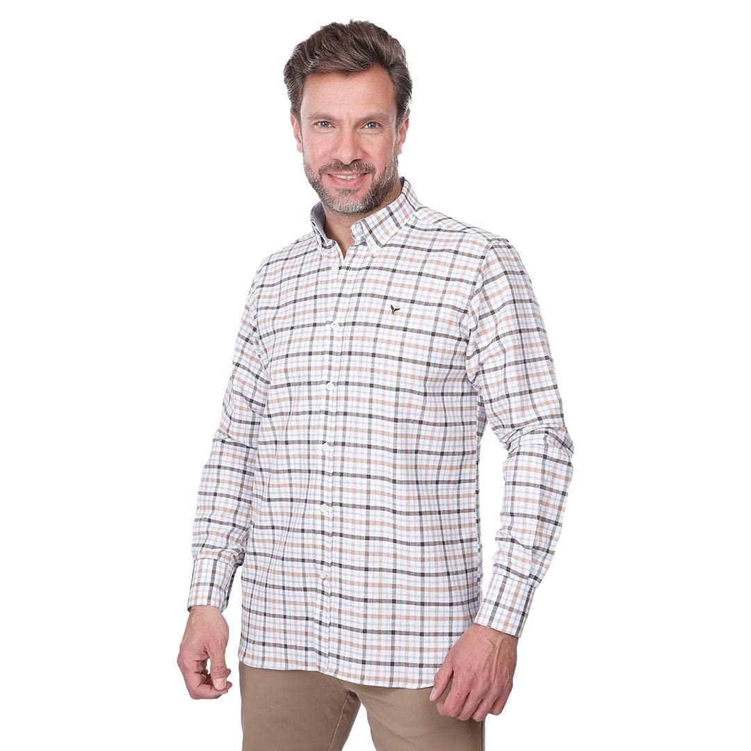 Dockland Long Sleeve Checkered Shirt For Men,Classic checkered design for a timeless look.