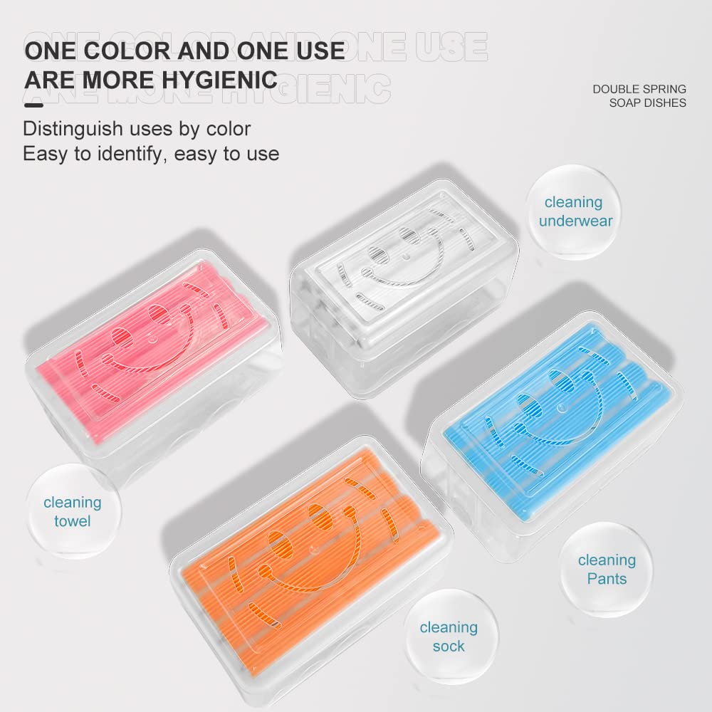 صندوق صابون متعدد الاستخدامات 2 في 1 من واتم إتش إتش جي كيو مصمم للاستخدام المنزلي العملي، يجمع بين حامل الصابون وبكرة رغوة التنظيف في قطعة واحدة