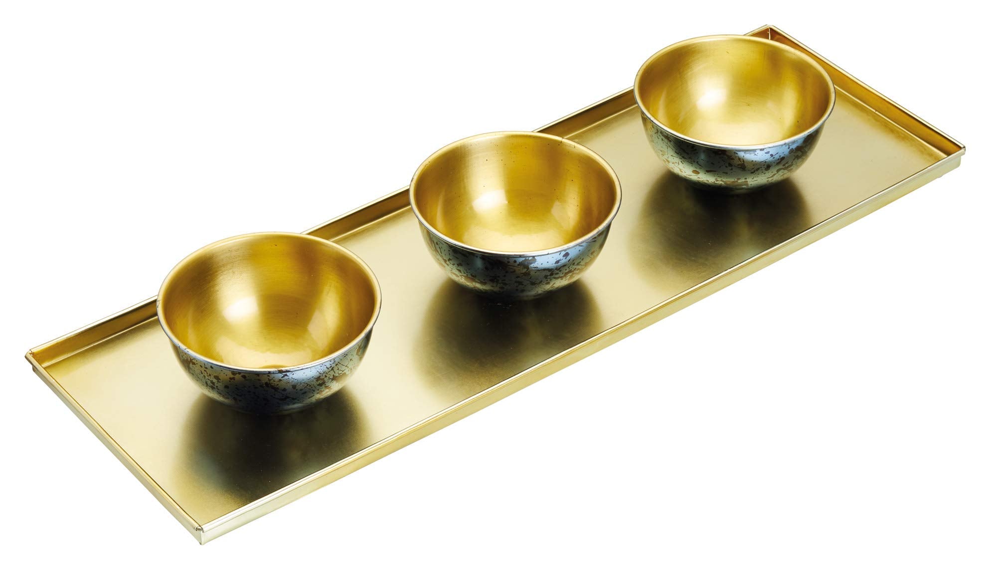 ARTESÀ Serving Platter with Tapas Dishes in Gift Box, Galvanised Steel, Metallic Blue/Brass