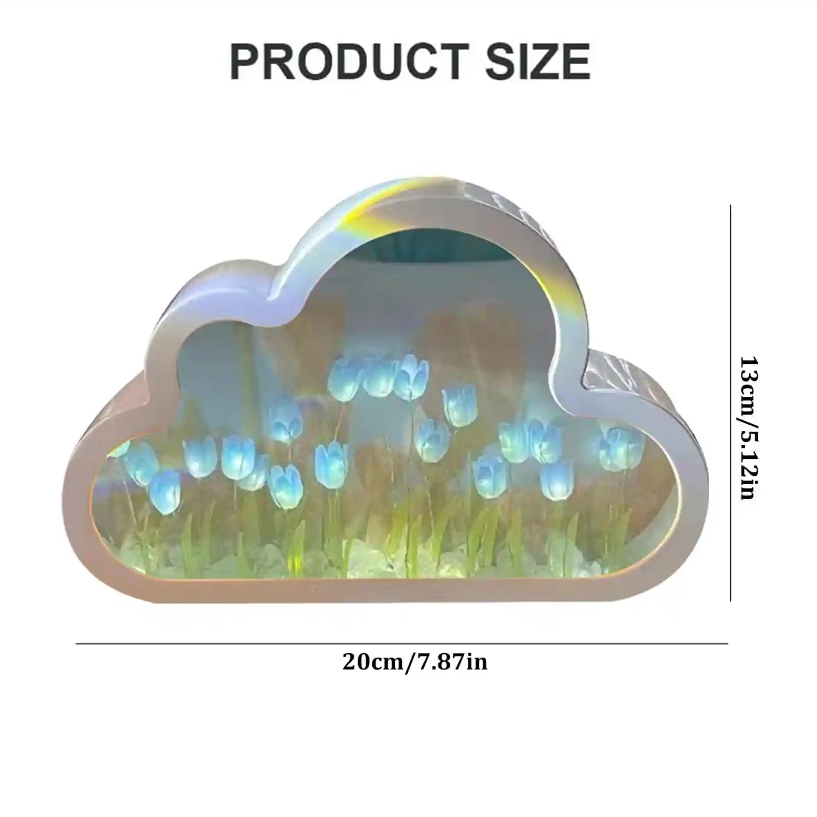 Bolivia's DIY Tulip Night Light, 20 Flowers Cloud Lamp, 2-in-1 Mirror With Lights, Simulation Flower Bedroom Sleeping Table Lamp - Safqqa Egypt