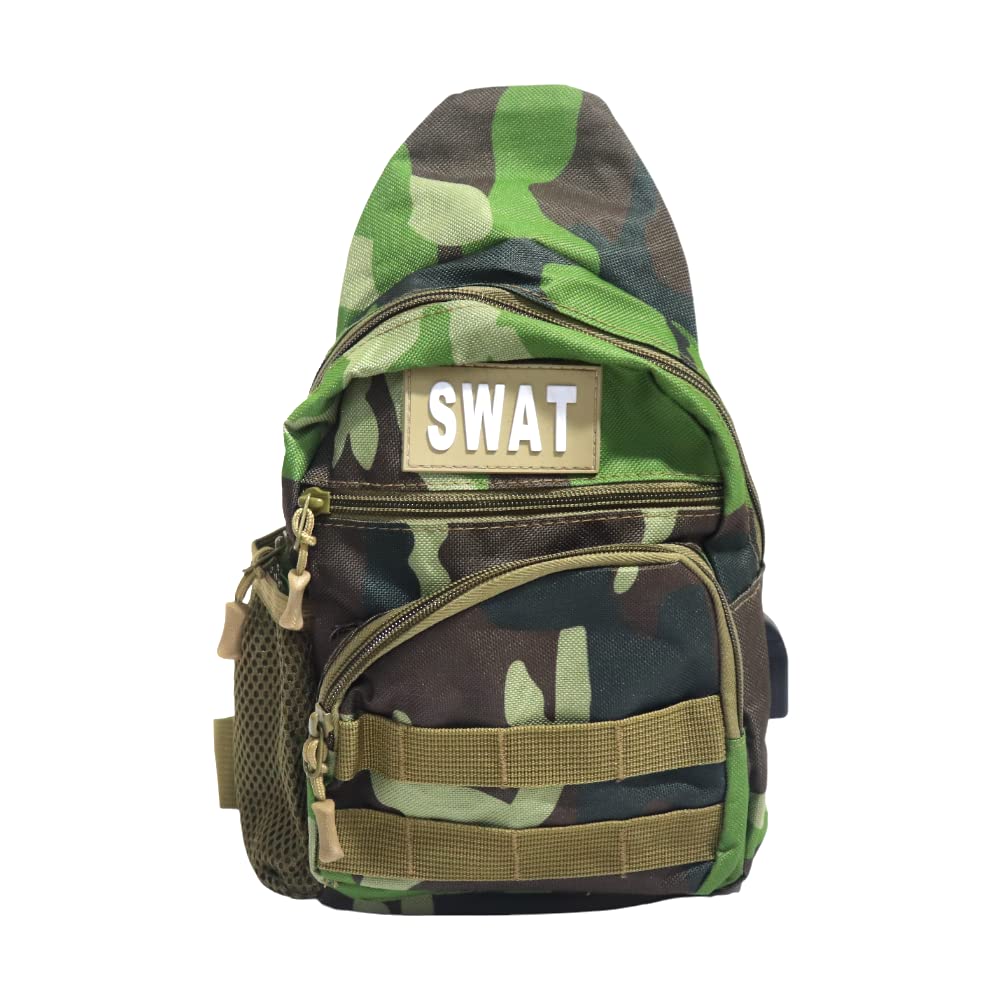 Swat Men’s Polyester Crossbody & Shoulder Bag with USB Charging Port - Safqqa