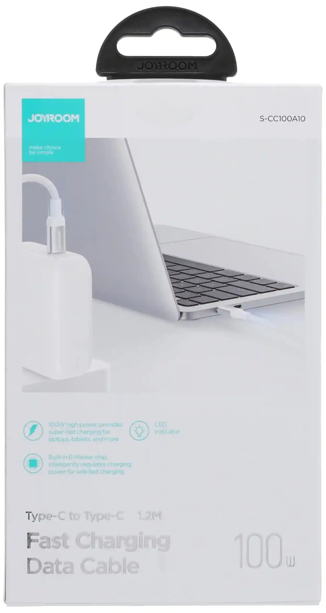 Joyroom JR - S-CC100A10 Extraordinary Series 100W Type-C to Type-C Fast Charging Data Cable 1.2m-White|12 Months Warranty - Safqqa Egypt