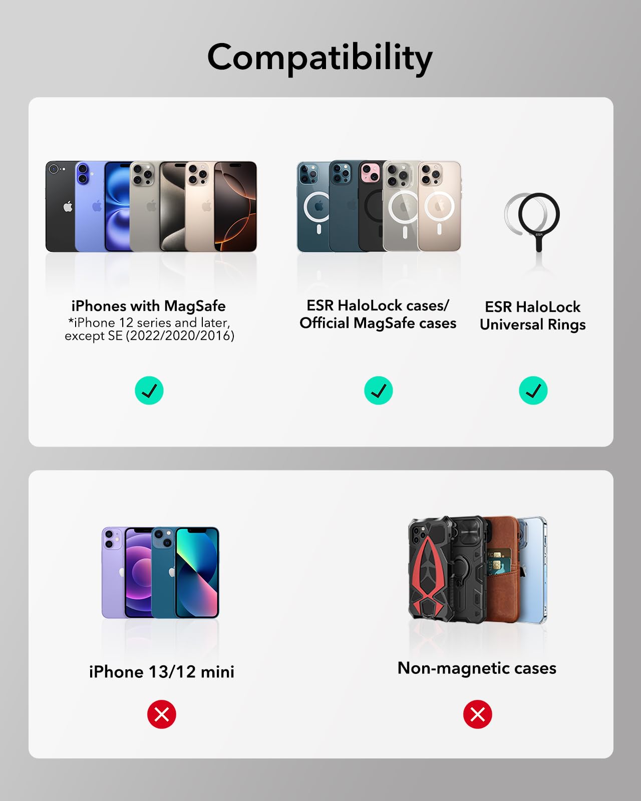 محفظة ESR لهواتف آيفون هي إكسسوار عملي ومتعدد الاستخدامات يجمع بين الحماية والراحة. متوافقة مع سلسلة iPhone 15/14/13/12، وتتميز بحامل قابل للتعديل للمشاهدة بدون استخدام اليدين