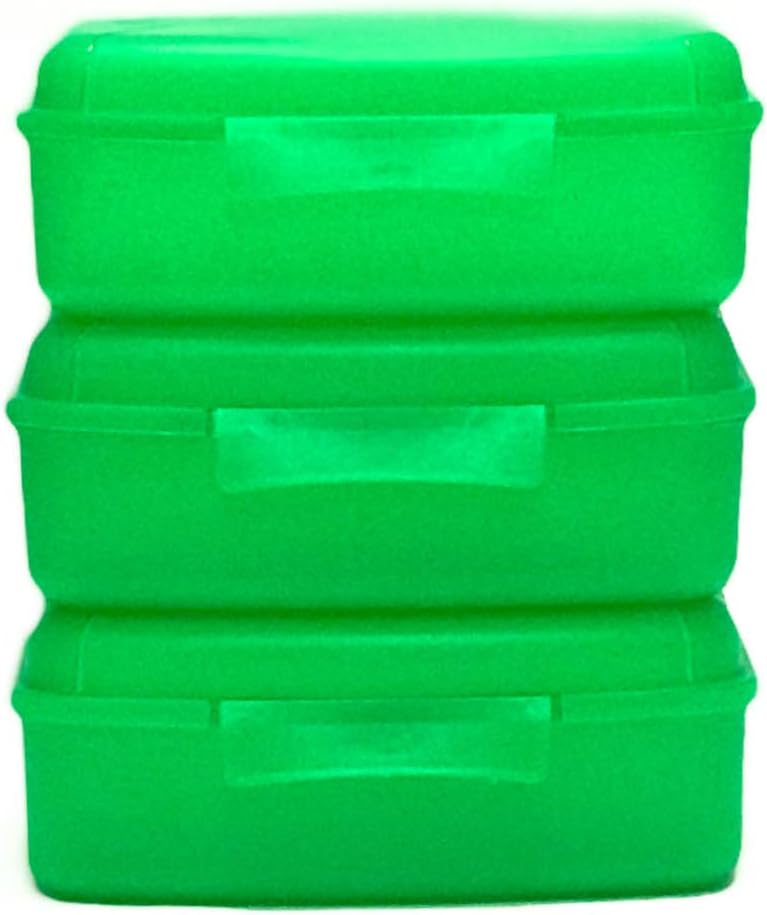 Mintra Home Utility Boxes - 1.4L GREEN 3pk - 7.2inW x 5.6inD x 2.6inH - great utility box, storage box for pencils, crayons, pens, crafts and other small items