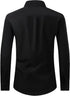 Alimens & Gentle Men Button Down Shirt Black Classic Fit