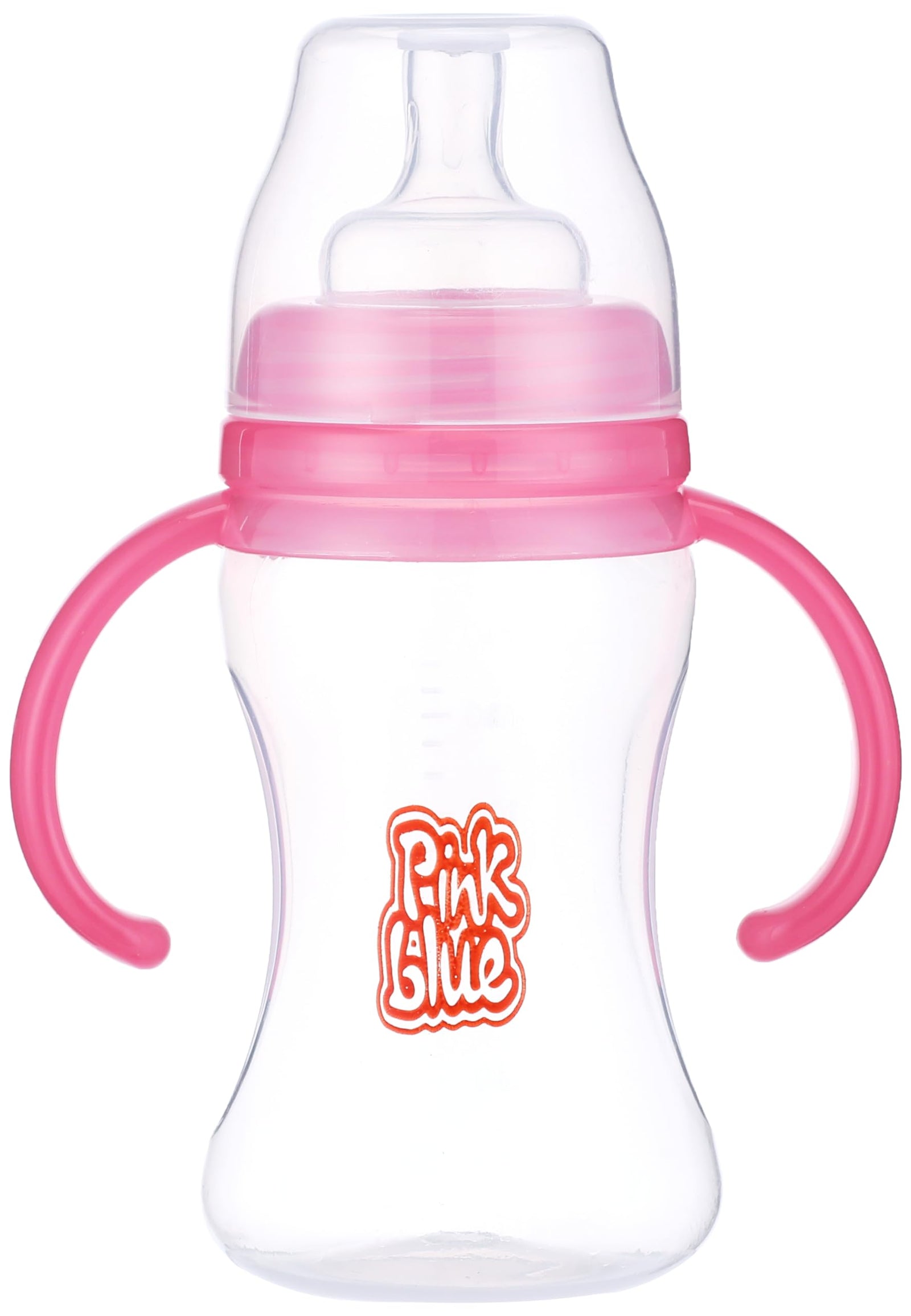 Pink & Blue Premium Feeding Bottle with Handle, 240 ml