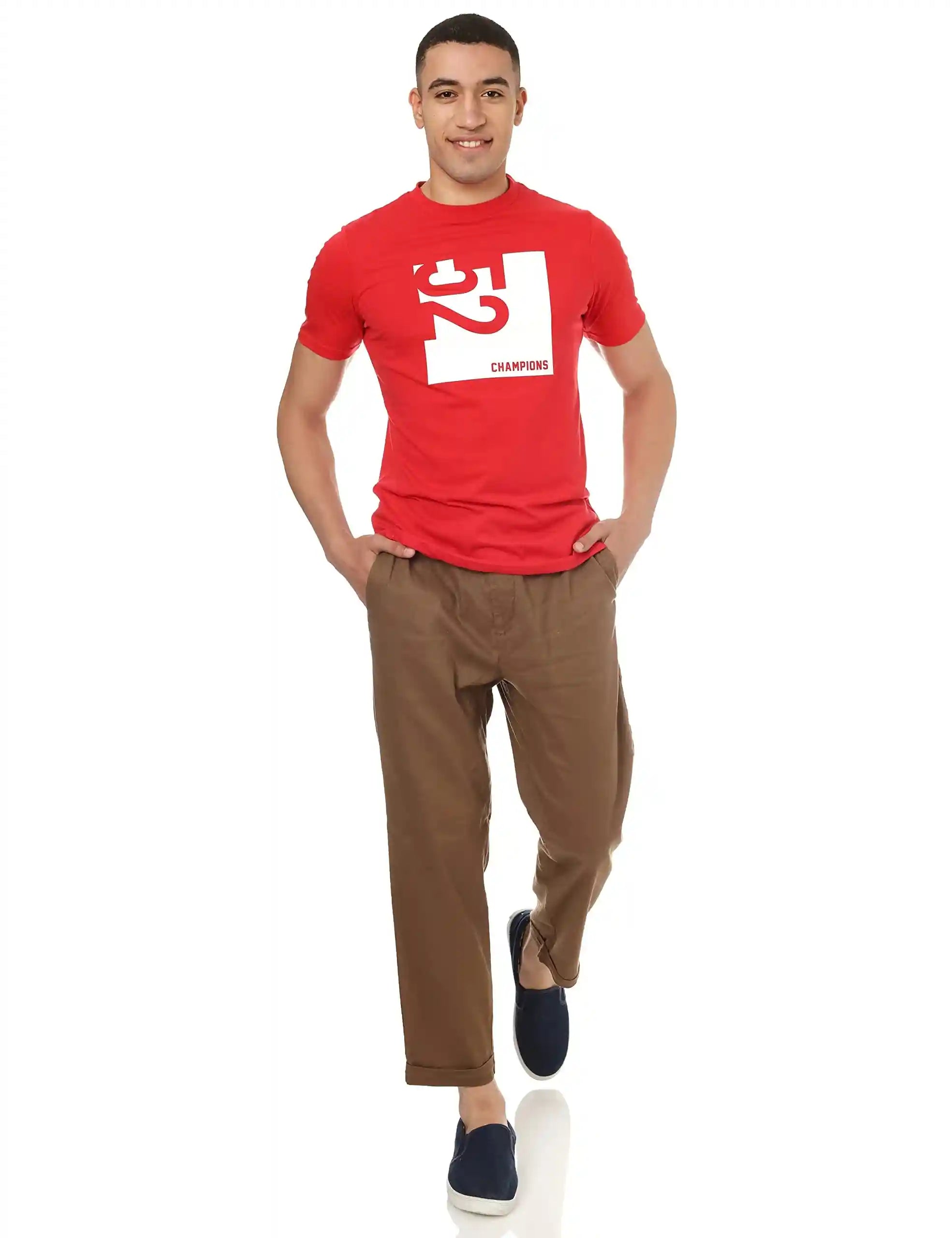 Splash Front Printed Number Short Sleeves Running T-Shirt for Men - Safqqa Egypt