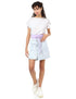 Splash Basic Solid Round-Neck Split Short Sleeves T-shirt For Women