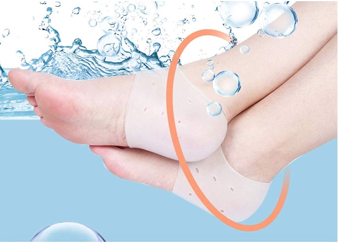 واقي كعب جل من السيليكون – لتخفيف آلام الكعب والتهاب اللفافة الأخمصية والشوكة العظمية – تصميم مريح قابل للتنفس