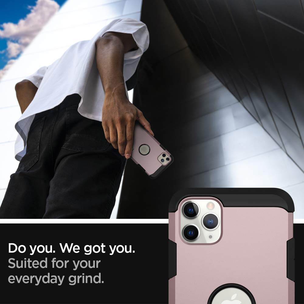 Spigen 077cs27242 tough armor back cover for iphone 11 pro mobile phone - rose gold