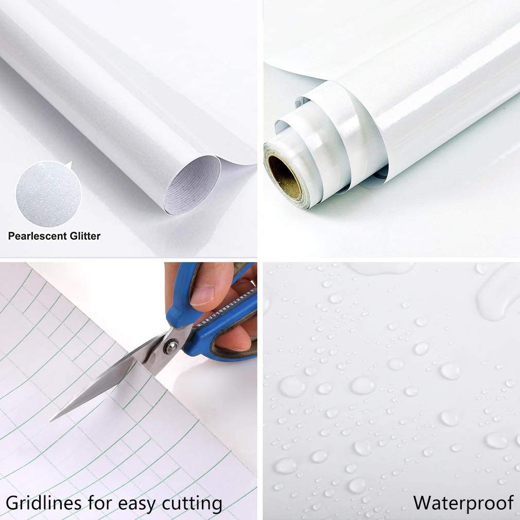 HappyHome Glossy Contact Paper Wallpaper PVC Waterproof