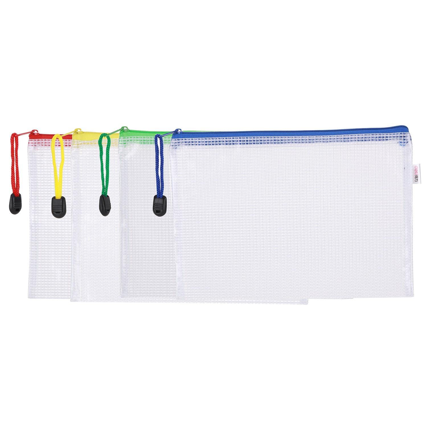 Deli A5 Zipper Document Bag – Assorted Colors - Safqqa
