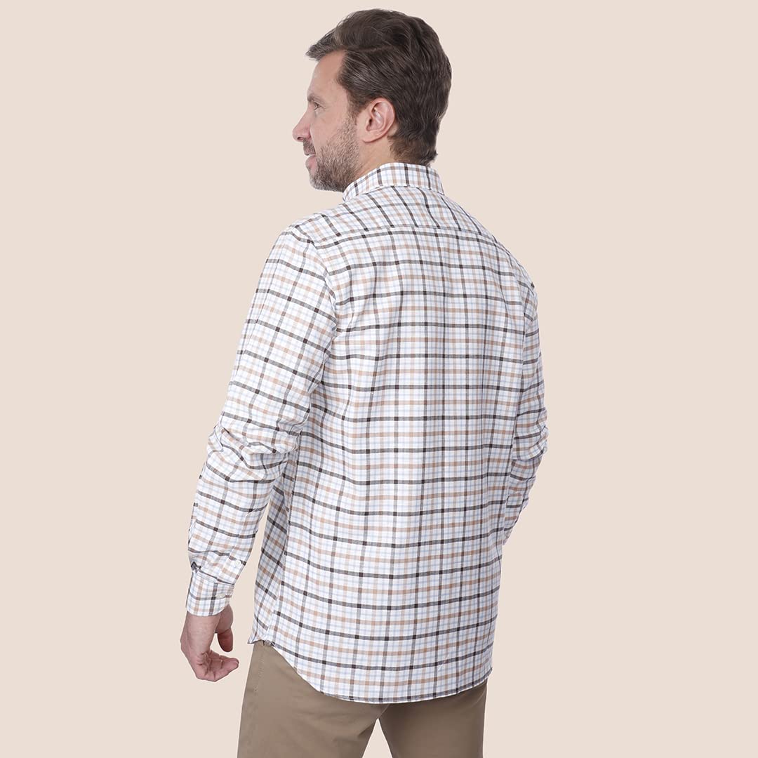Dockland Long Sleeve Checkered Shirt For Men,Classic checkered design for a timeless look.
