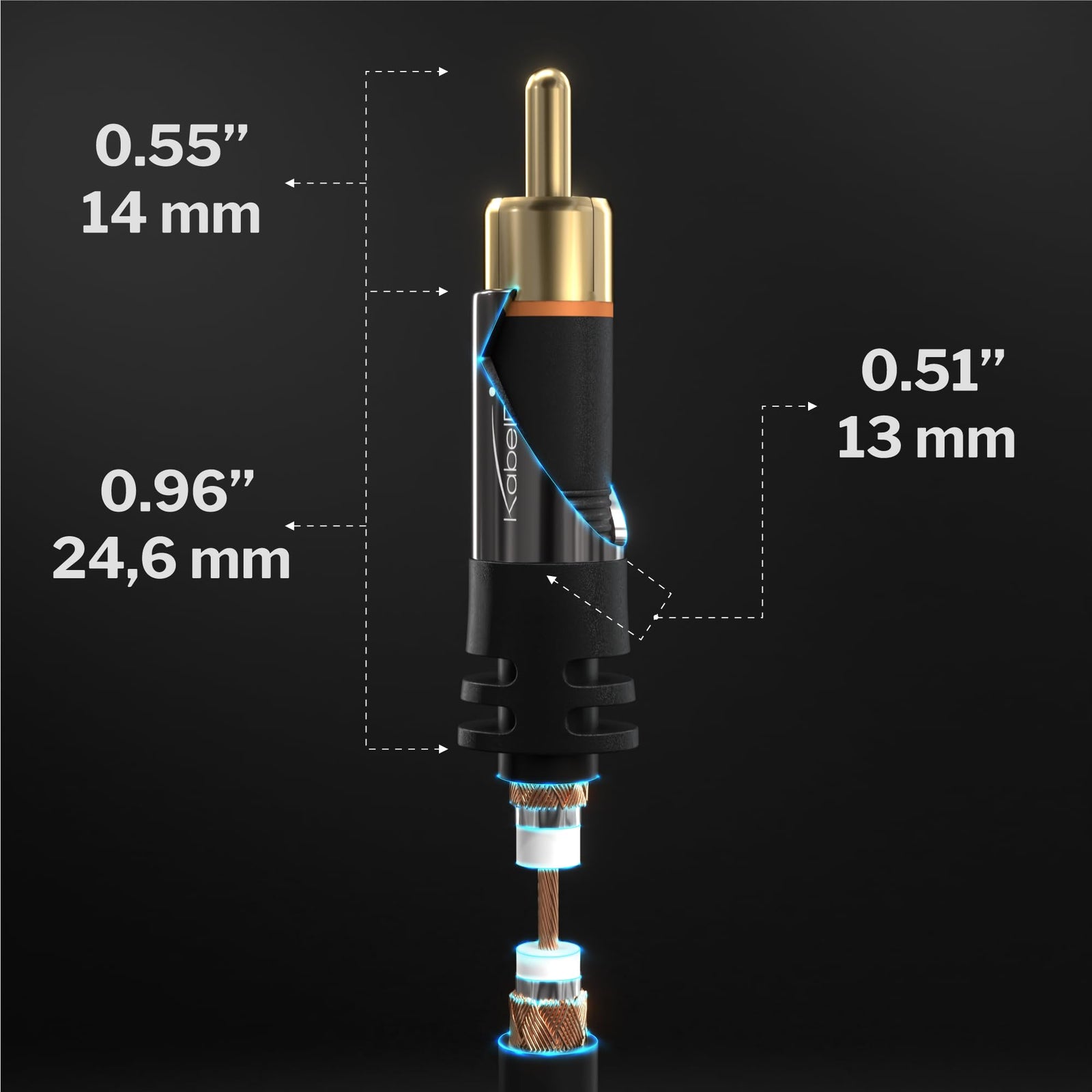 كابل كابل ديركت 404 بطول 10م RCA/فونو، 2 إلى RCA/فونو، كابل صوت ستيريو (موصلات كوكسيال ذكر/ذكر، تناظرية/رقمية، للاستخدام مع مضخمات الصوت/مكبرات الصوت/أنظمة الصوت المنزلية/بلو راي/المستقبلات) باللون الأسود