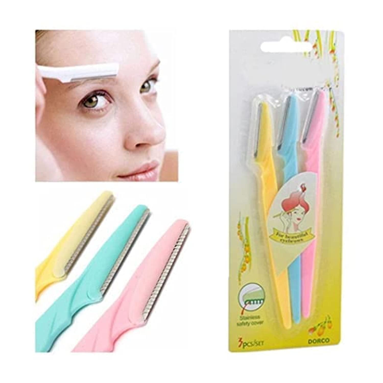 Top Select Eyebrow Painless Facial Hair Remover Razor for Face, Women and Men (Multicolour) (Pack of 1)