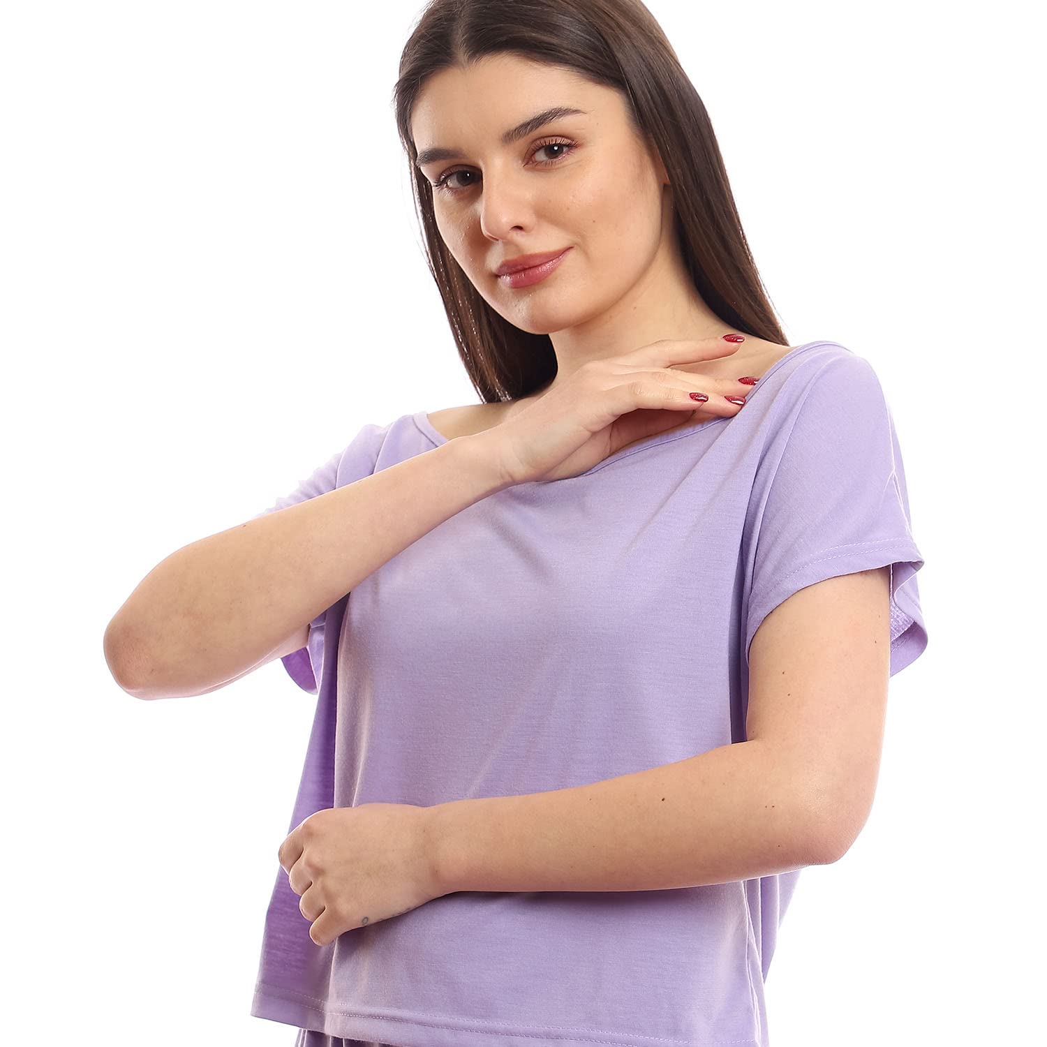 offcliff Women Tiered Skirt & Cropped Tee Solid Set