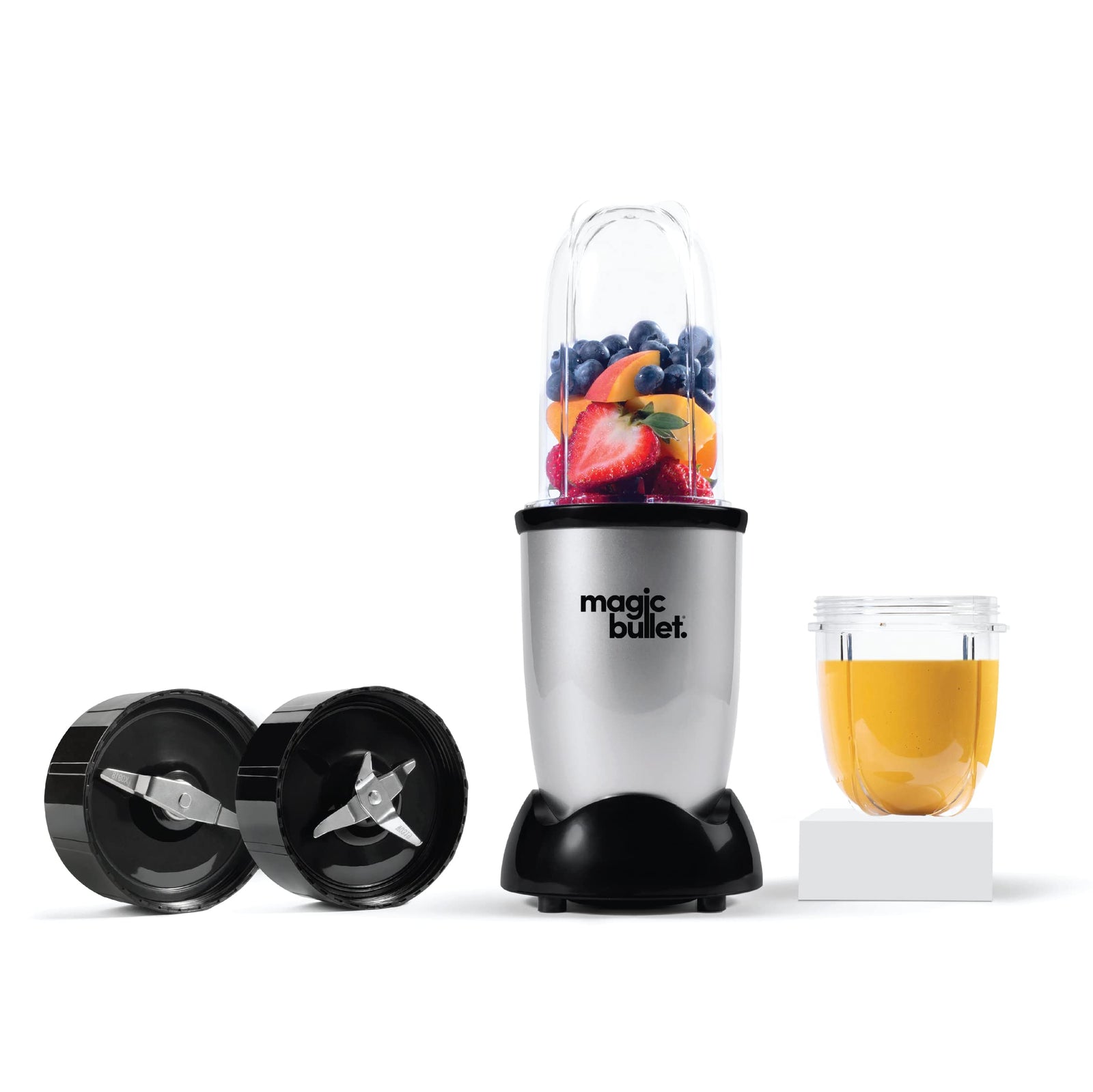 Magic Bullet, 4 Piece Accessories, Multi-Function High-Speed Blender, Silver, MB4-0612