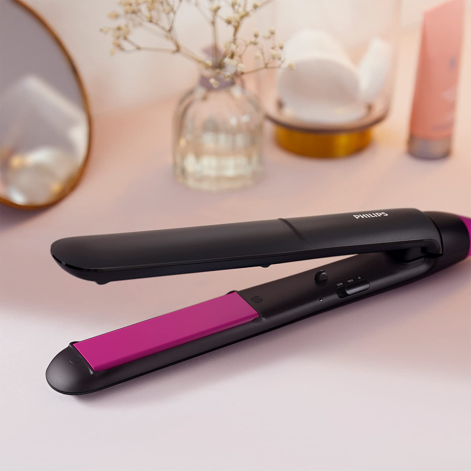 Philips BHS375/00 Essential Hair Straightener - ThermoProtect Technology with Ceramic & Keratin Plates