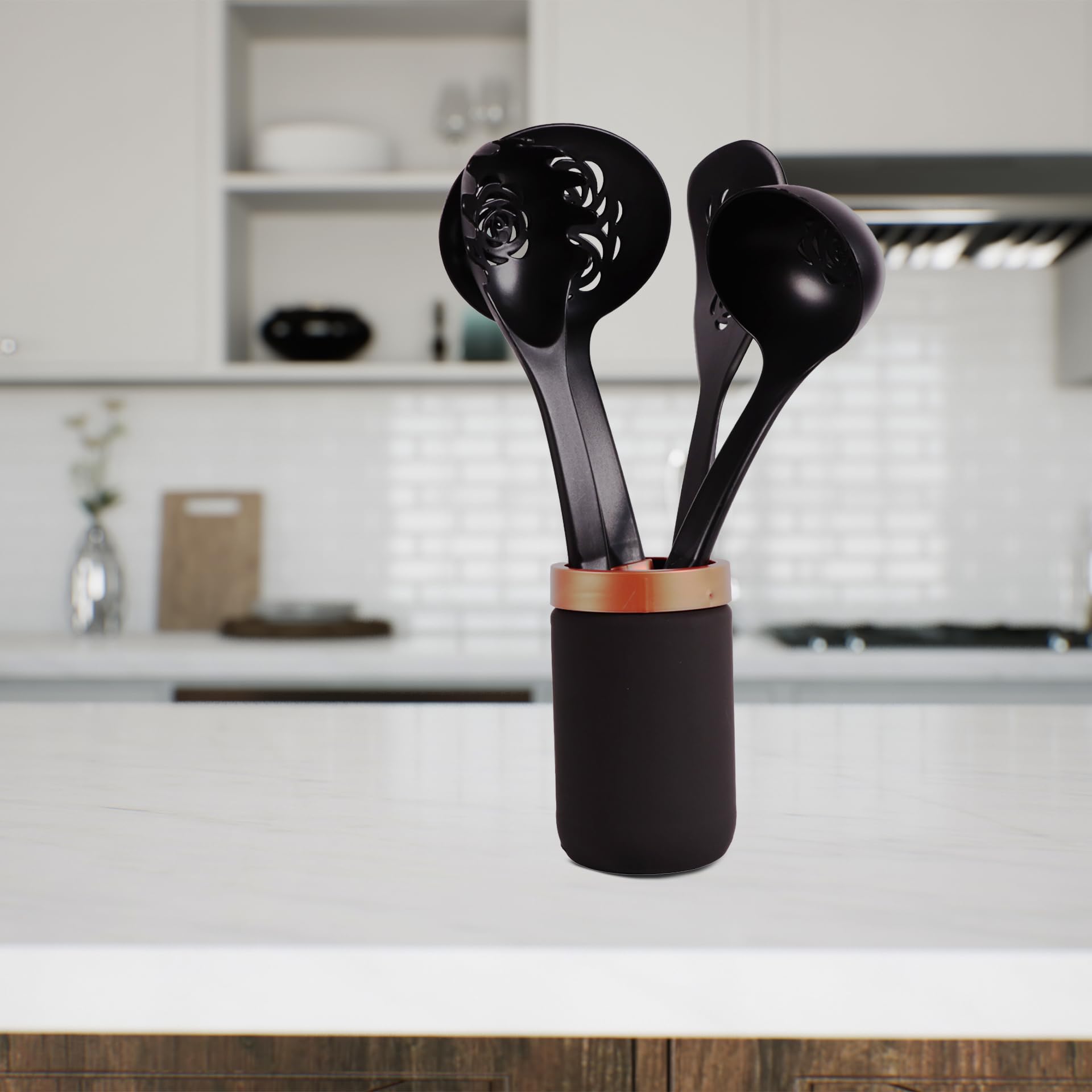 مجموعة جرة هيرفين مطلية مع مقبض – 4 قطع | أناقة وعملية