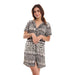 Elegant Womens Night shirt half sleeves Pajama Set - Safqqa Egypt