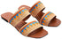 Deeda Faux-Leather Two-Tone Zigzag Detail Double Strap Slide Slippers for Women - Safqqa Egypt