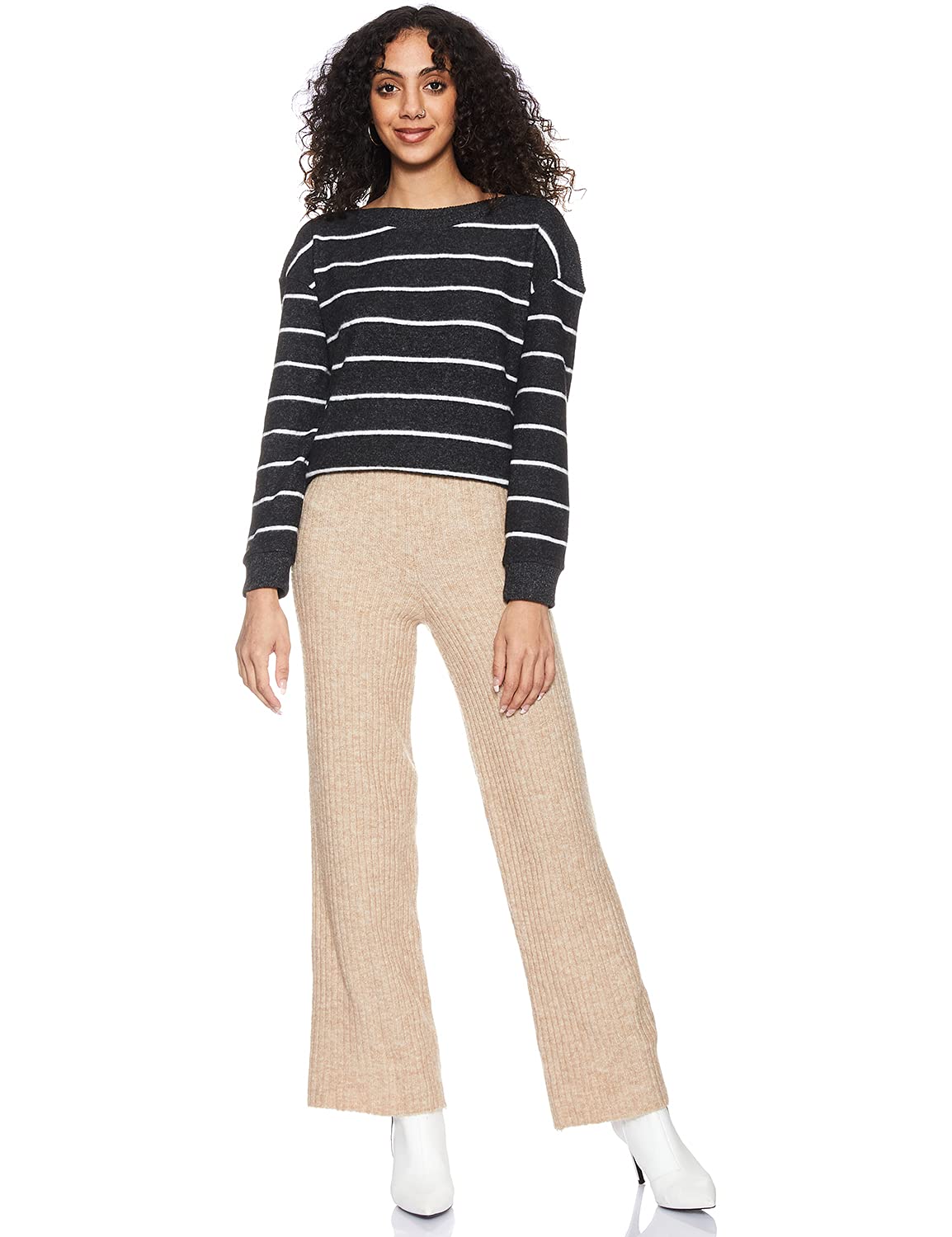 Matalan Women’s Striped Long Sleeve Boat Neck Pullover