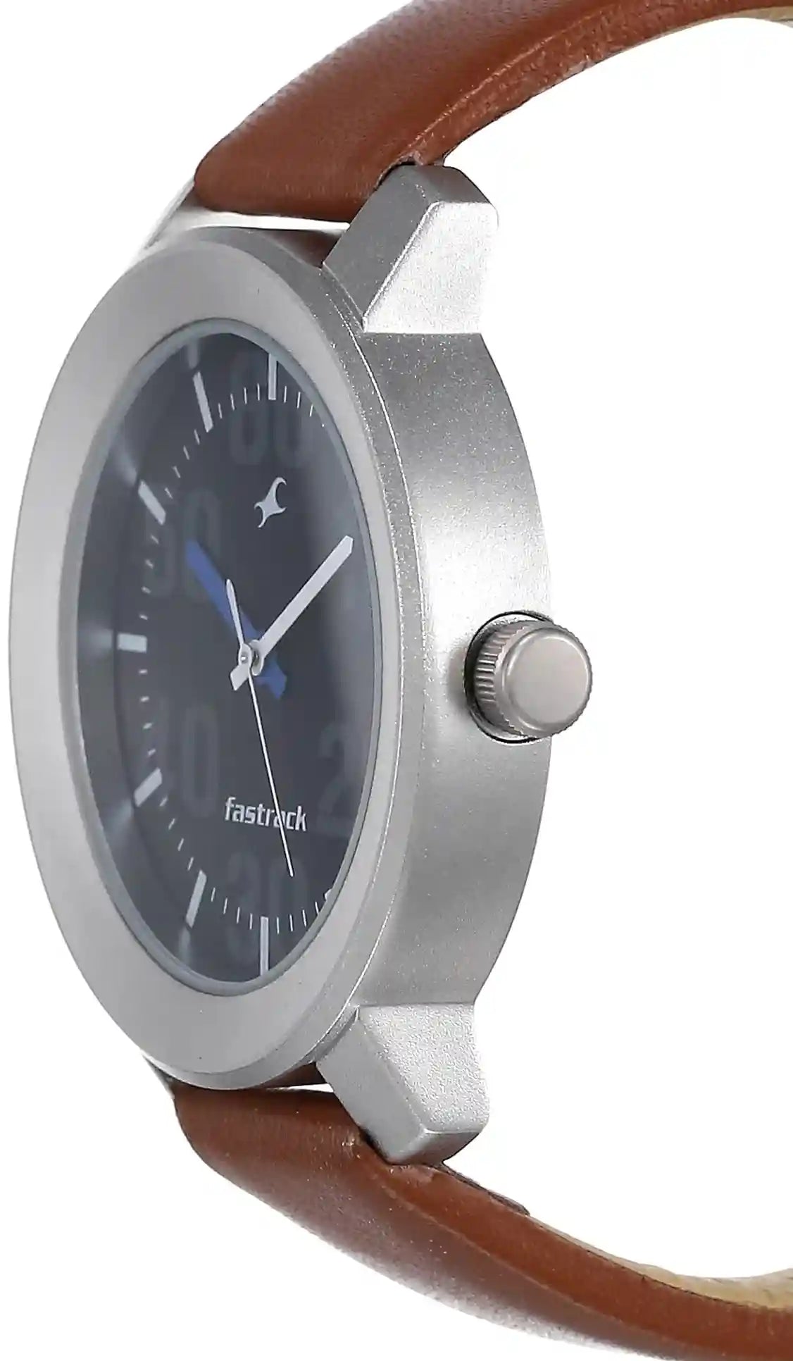 Fastrack Wrist Watches For Men Quartz Brown Leather Strap Watch NL3121SL01