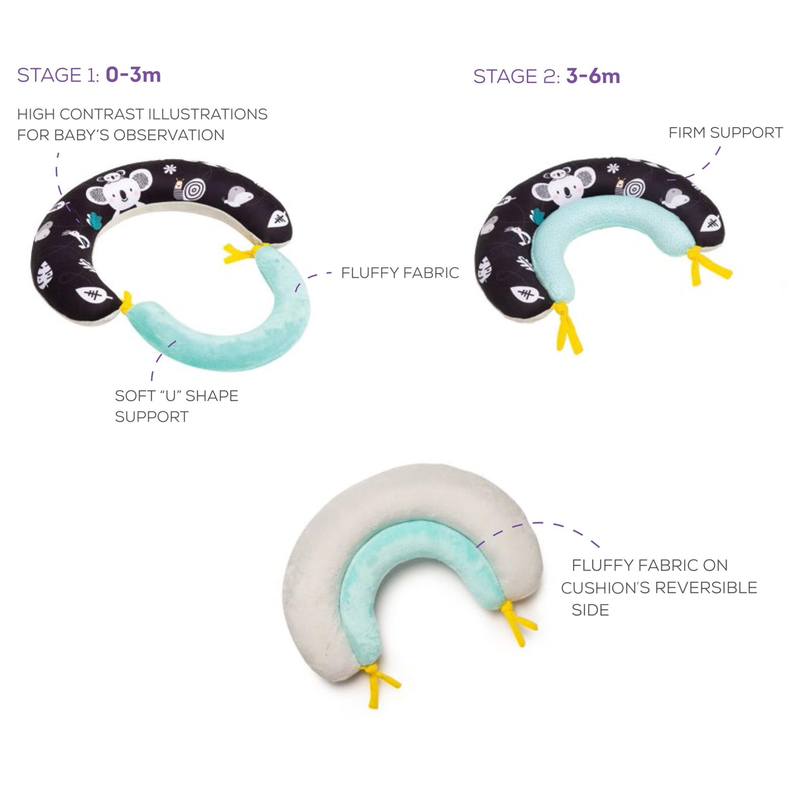 Taf Toys 2-in-1 Tummy Time Pillow – Comfortable Baby Support