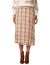 Chequered Midi A-line Skirt with Elasticised Waistband