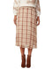 Chequered Midi A-line Skirt with Elasticised Waistband