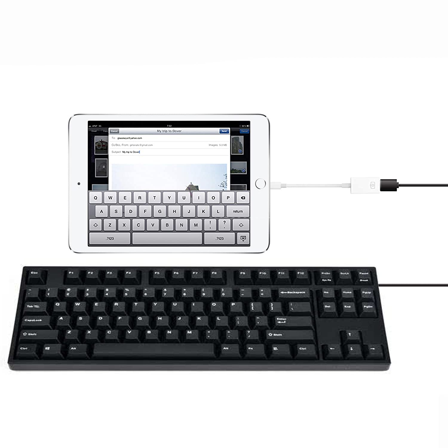 محول واهبايت لايتنينج إلى USB 3.0 – كابل OTG للتوصيل والتشغيل لأجهزة آيفون وآيباد، يدعم قارئ البطاقات وUSB وكيبورد وماوس وواجهات MIDI – أبيض