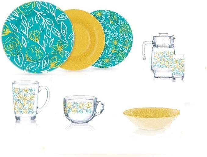 Luminarc Dinner Set 43 Pcs (Aqua Gold)