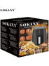 Sokany healthy air fryer Sk-8018 dishwasher safe removable basket heat resistant operating light indicators safety lock 1400w - 220v supply voltage and 50hz-Have Scratches