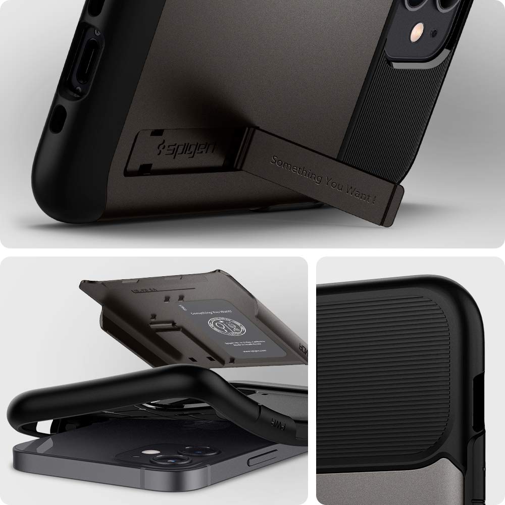 SPIGEN SLIM ARMOR CASE FOR IPHONE 12 MINI - BLACK & GREY