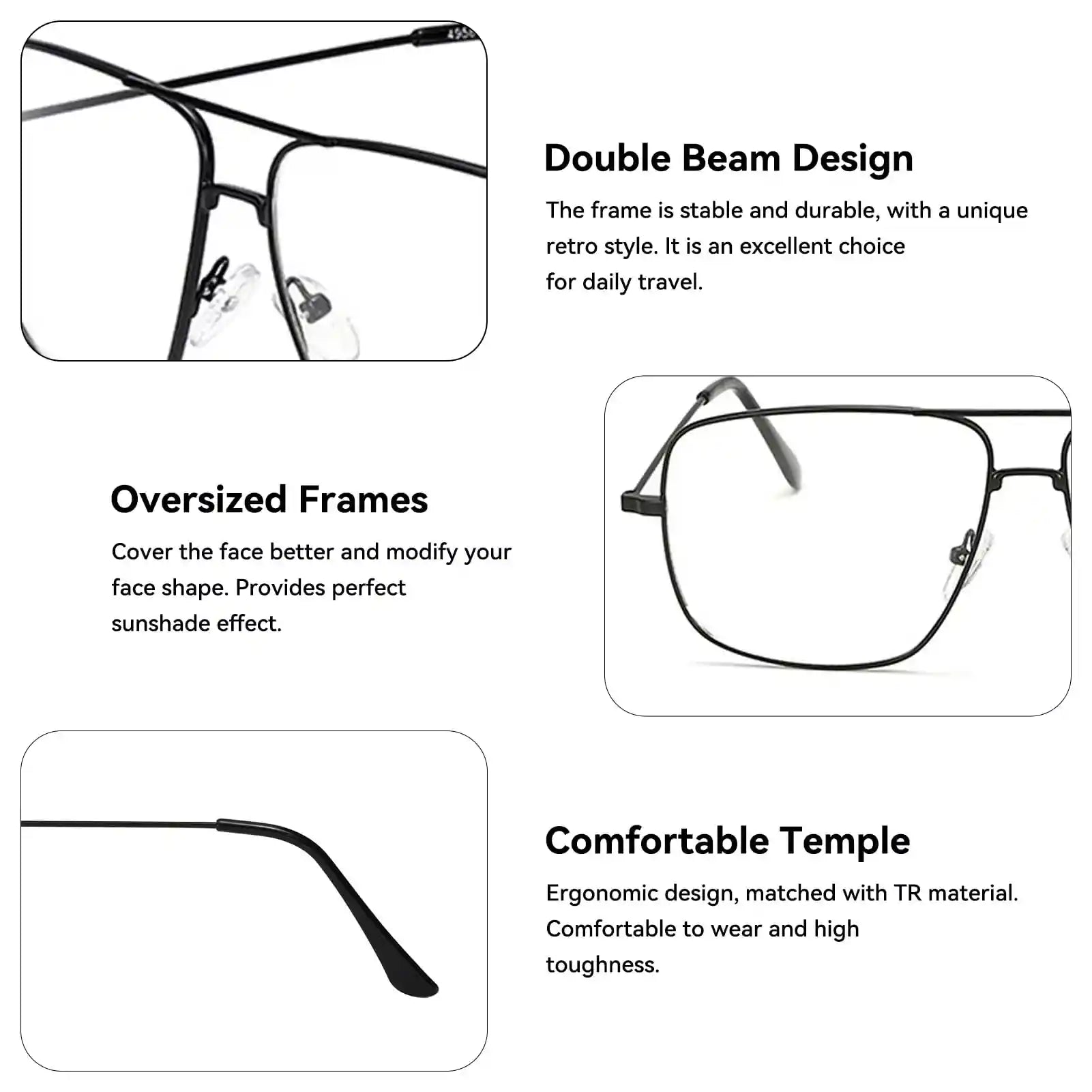 Dollger Classic Glasses Clear Lens Non Prescription Metal Frame Eyewear Women – Safqqa Egypt