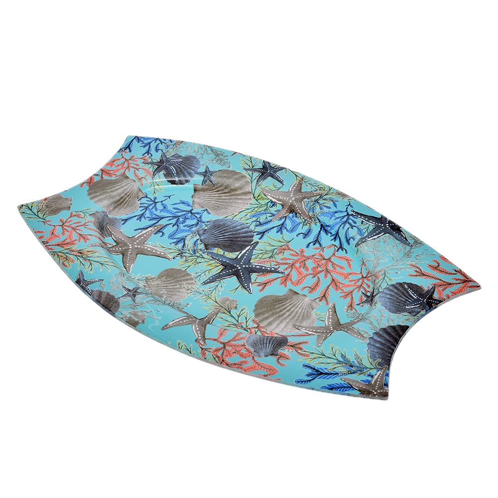 Rosa High Quality Glass Serving Plate, 38.5 * 25cm - Coastal